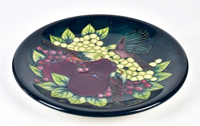 Lot 1281 - MOORCROFT; a "Greenfinches" pattern charger,...