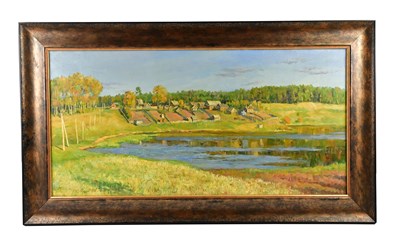 Lot 1558 - A MISHOV; oil on canvas, 'Horizon', signed...
