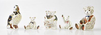 Lot 1240 - ROYAL CROWN DERBY; five animal form...