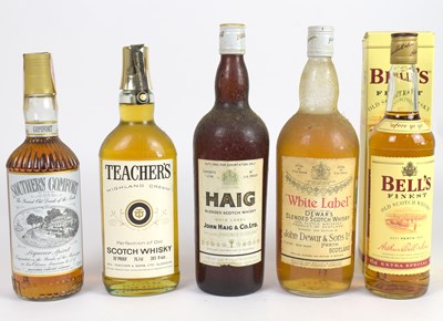 Lot 4101 - WHISKY; four bottles, including Haig Blended...