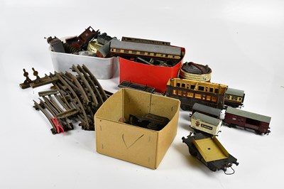 Lot 4345 - HORNBY; a collection of tin plate model...