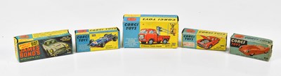 Lot 4408 - CORGI; five boxed model vehicles, 261 Special...