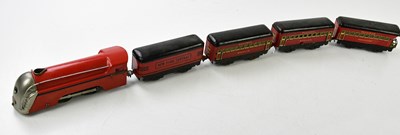 Lot 4350 - MARX TOYS; a tin plate locomotive with five...