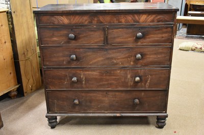 Lot 6676 - A Victorian mahogany chest of two short over...