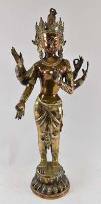 Lot 673 - An Indian brass and coppered figure of Shiva,...