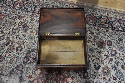 Lot 17 - A 19th century teak campaign lidded box, with...