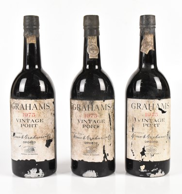 Lot 4021 - PORT; three bottles Graham's Vintage Port 1975...