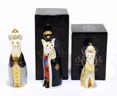 Lot 674 - ROYAL CROWN DERBY; three animal form...