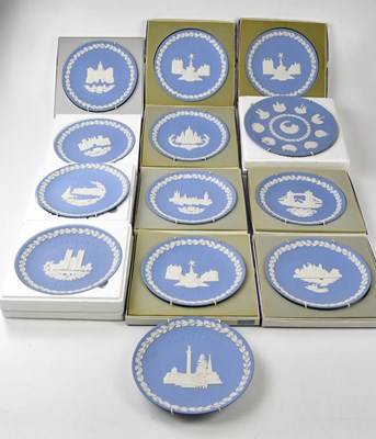 Lot 1298 - WEDGWOOD; a collection of thirteen jasperware...