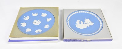 Lot 1309 - WEDGWOOD; two jasperware commemorative plates...