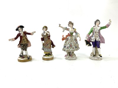 Lot 5391 - A pair of 20th century Continental porcelain...