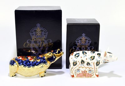 Lot 711 - ROYAL CROWN DERBY; two animal form...