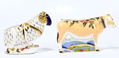 Lot 679 - ROYAL CROWN DERBY; two animal form...