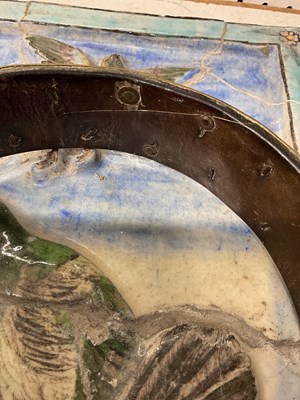 Lot 318 - A 19th century brass dog collar with studded...
