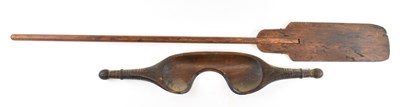 Lot 451 - An African style paddle, length 162cm, and a...