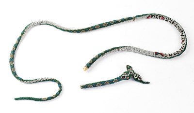 Lot 559 - A WWI Turkish prisoner of war beaded snake,...