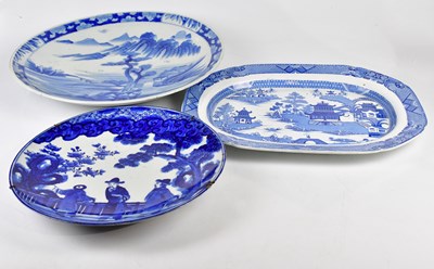 Lot 1363 - A large 19th century blue and white Japanese...