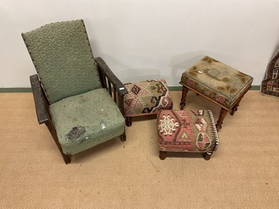 Lot 525 - A child's recliner, height of back 88cm, two...