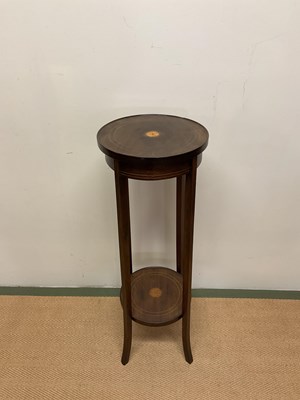 Lot 521 - A plant stand with inlaid detail to top,...
