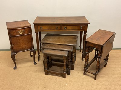 Lot 542 - A reproduction console table, width 86cm,...