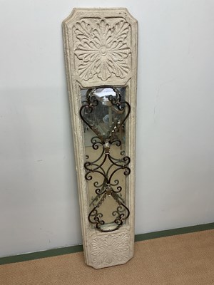 Lot 453 - A decorative metal and resin garden mirror,...