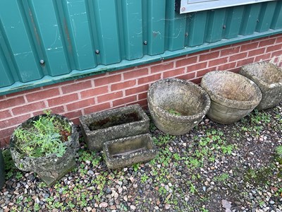 Lot 439 - Six concrete garden planters.