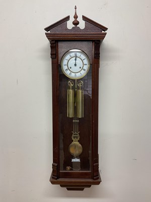 Lot 388A - A reproduction wall clock with brass cased...