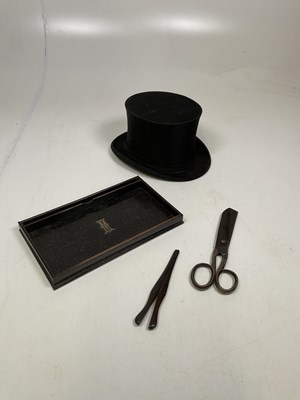 Lot 36 - A vintage French silk collapsible opera hat,...