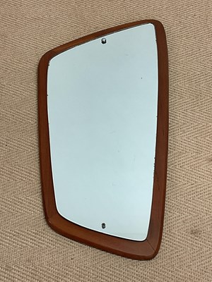 Lot 531 - A mid 20th century Danish teak wall mirror,...