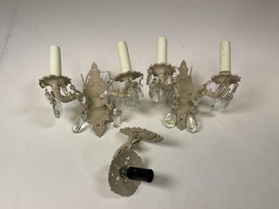 Lot 405 - A pair of vintage French later painted wall...