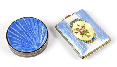 Lot 2381 - A hallmarked silver and enamel circular...