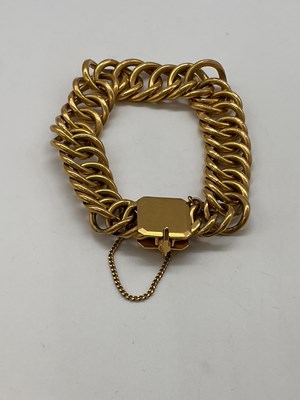 Lot 307 - A Middle Eastern heavy yellow metal bracelet...