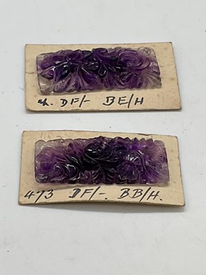 Lot 325 - An unusual pair of floral carved amethyst...