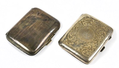 Lot 2378 - Two hallmarked silver cigarette cases,...