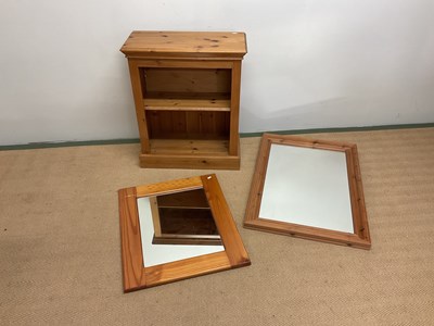 Lot 522 - A pine bookcase, height 78cm, width 65cm,...
