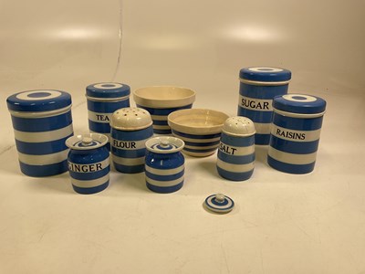 Lot 200 - T. G. GREEN; Cornishware storage jars, caddies,...
