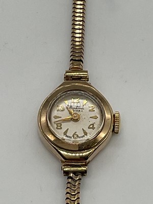 Lot 379 - BENTIMA; a lady's vintage 9ct yellow gold...