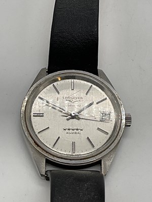 Lot 378 - LONGINES; a gentleman's stainless steel...