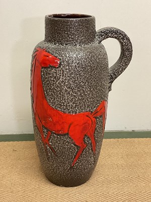 Lot 202 - A Scheurich West German Fat Lava floor vase...