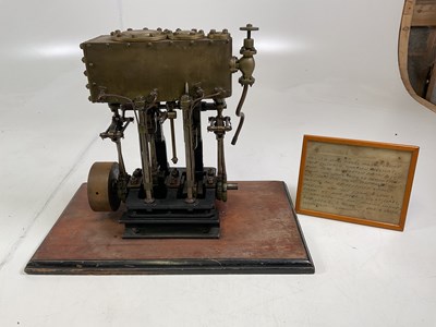 Lot 2 - A scratch built scale model twin cylinder...