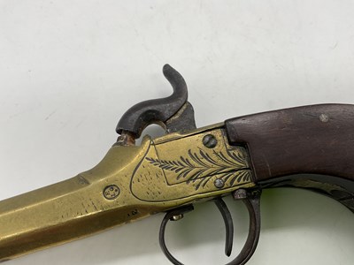 Lot 16 - A 19th century Belgian percussion cap pistol...