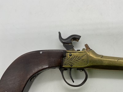 Lot 16 - A 19th century Belgian percussion cap pistol...