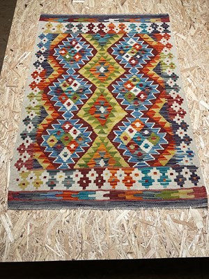 Lot 418 - A Chobi Kilim rug, 122 x 85cm.