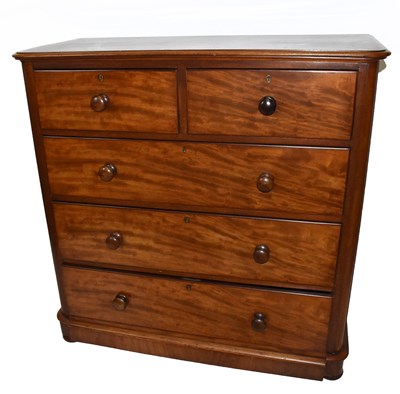 Lot 1674 - A Victorian mahogany chest of two short over...
