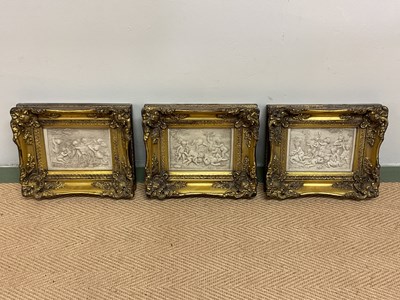 Lot 243 - Three reproduction rectangular plaques, plaque...