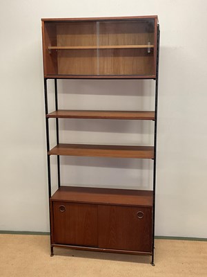 Lot 480 - AVALON; a teak modular shelving unit, height...