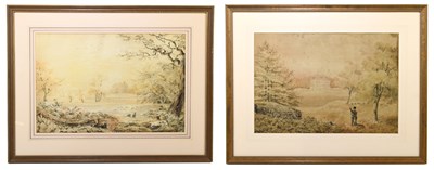 Lot 1480 - 19TH CENTURY ENGLISH SCHOOL; a pair of...