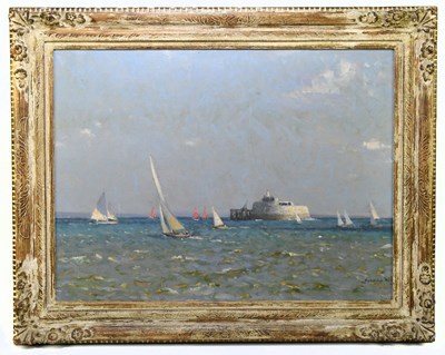 Lot 1257 - NORMAN WILKINSON CBE (1878-1971); oil on...