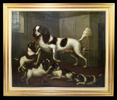 Lot 1067 - 18TH CENTURY SCHOOL; oil on canvas, bitch...