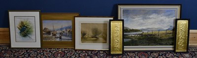 Lot 1519 - MARION BRADLEY; oil on canvas, rural scene,...
